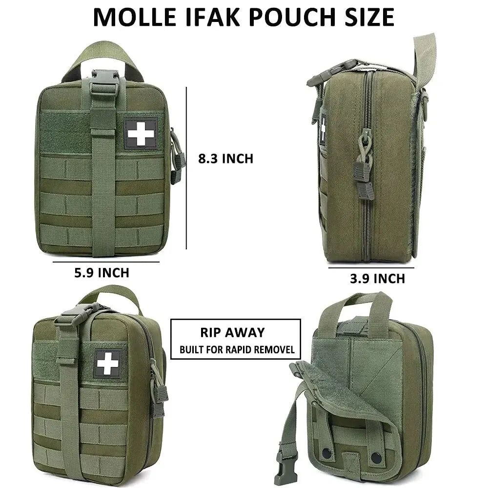 IFAK Outdoor Tactical First Aid Kit with Molle System and Equipment Medical Supplies