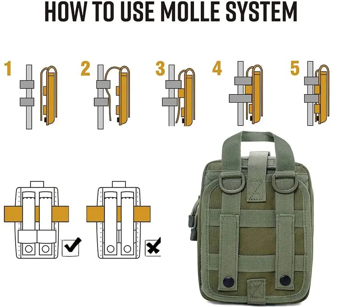 IFAK Outdoor Tactical First Aid Kit with Molle System and Equipment Medical Supplies